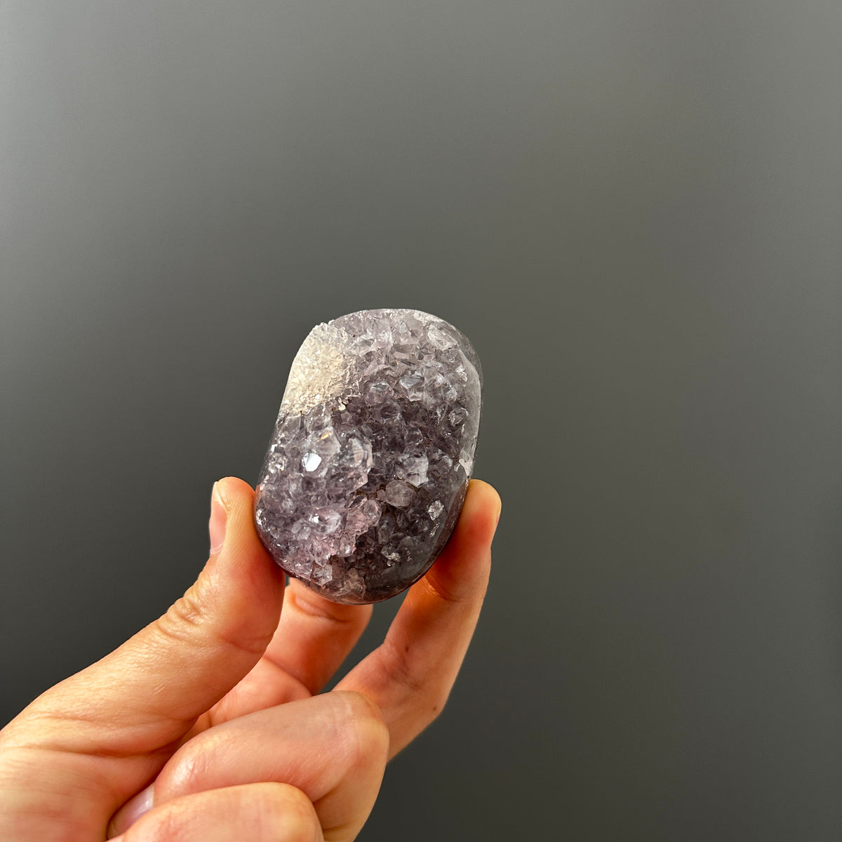 Druzy Amethyst Palm Polished Stand