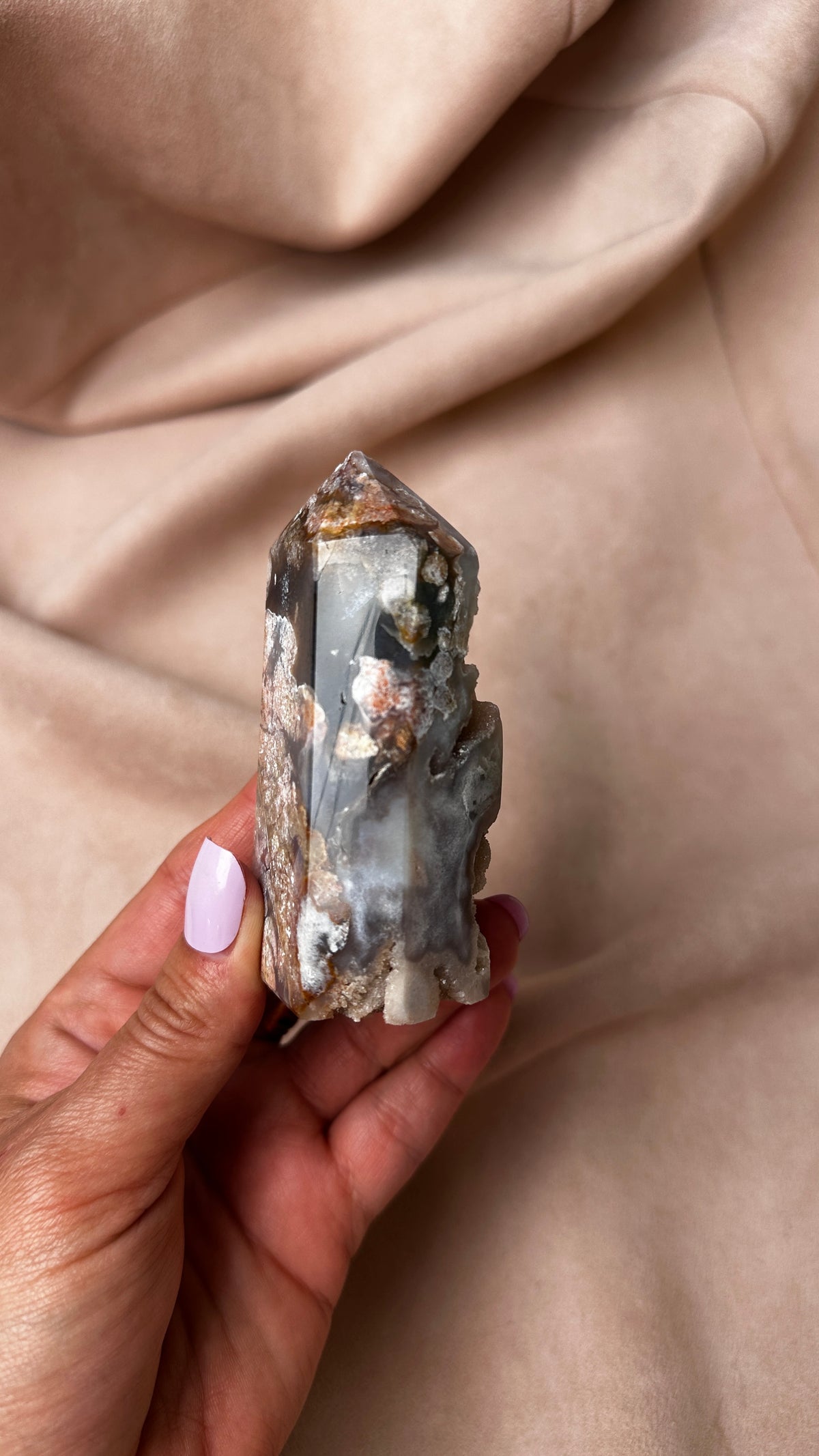 Sugar Druzy Agate Tower Amethyst (Q)
