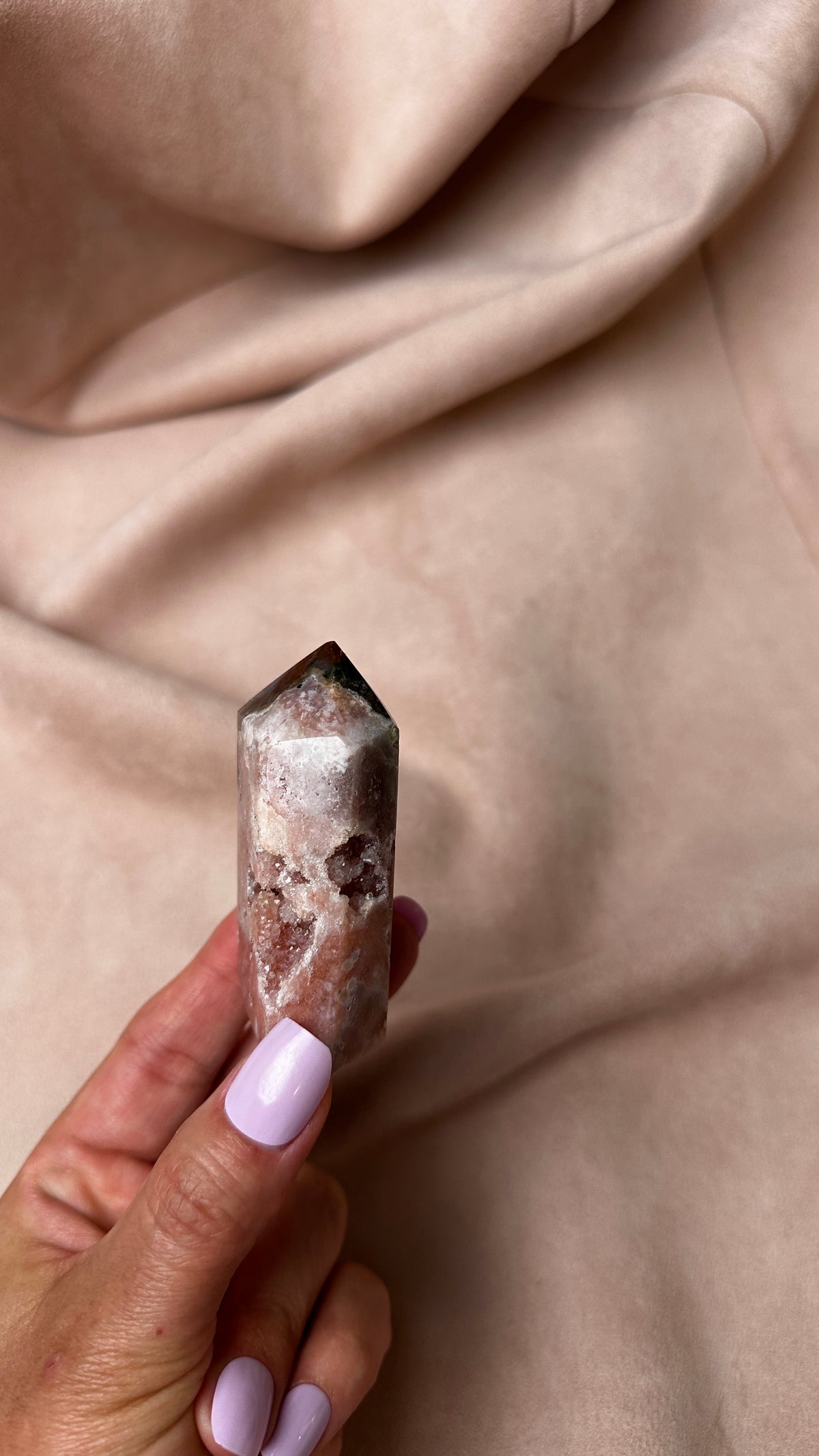 Red Moss Agate Druzy Amethyst (O)