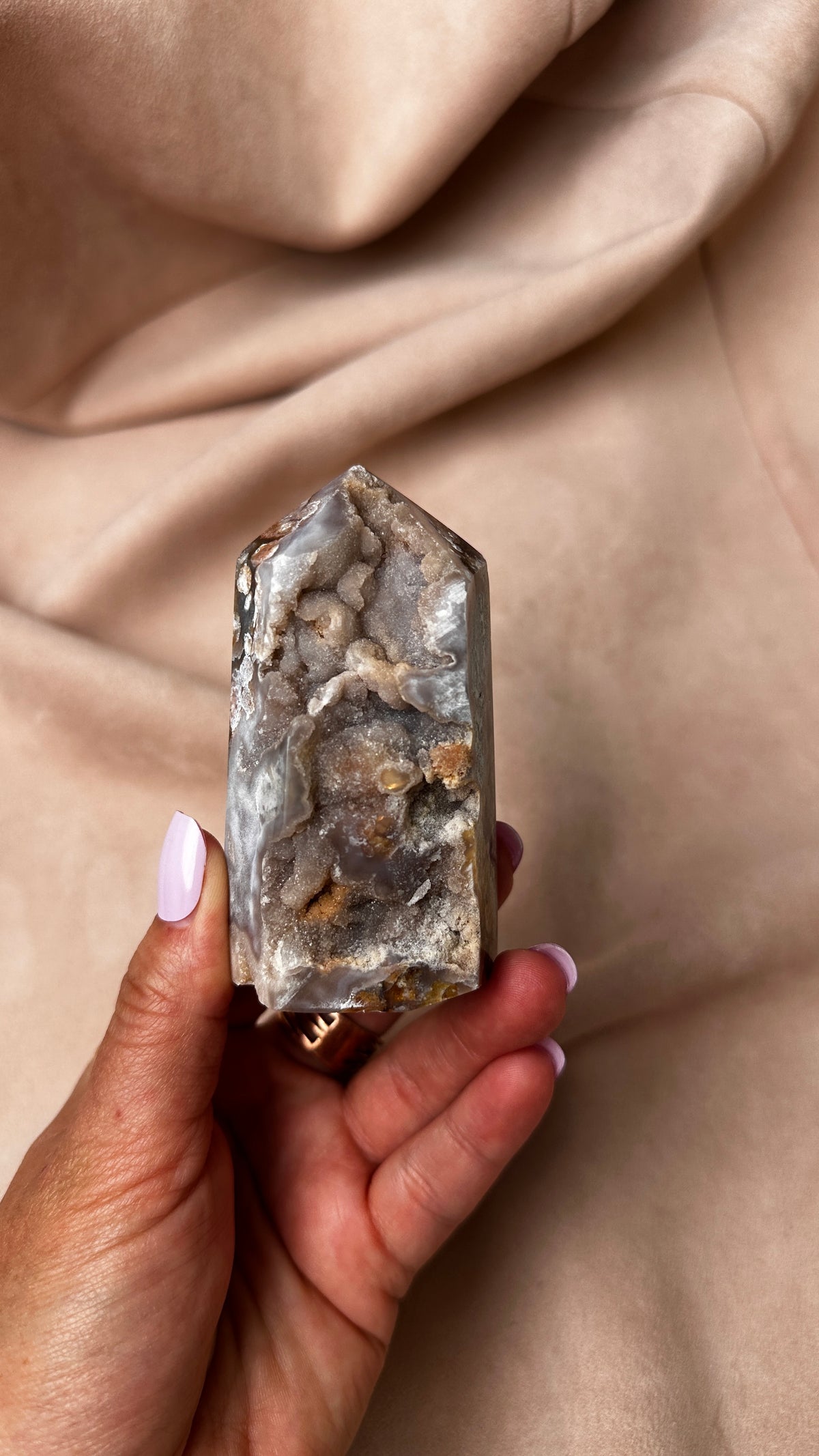 Sugar Druzy Agate Tower Amethyst (Q)