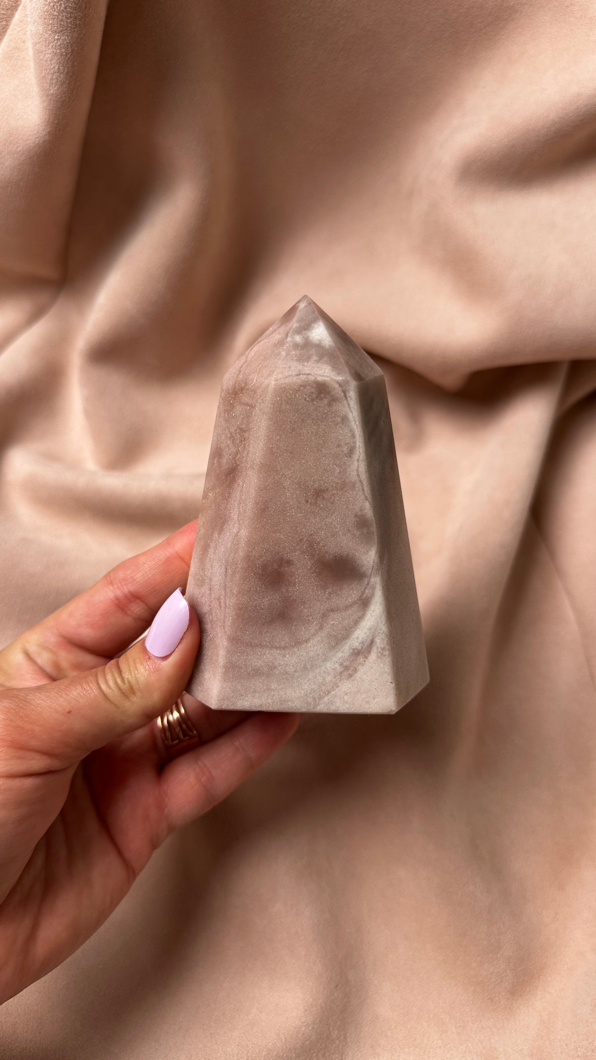 Pink Druzy Agate Tower Amethyst Sugar Druzy (R)