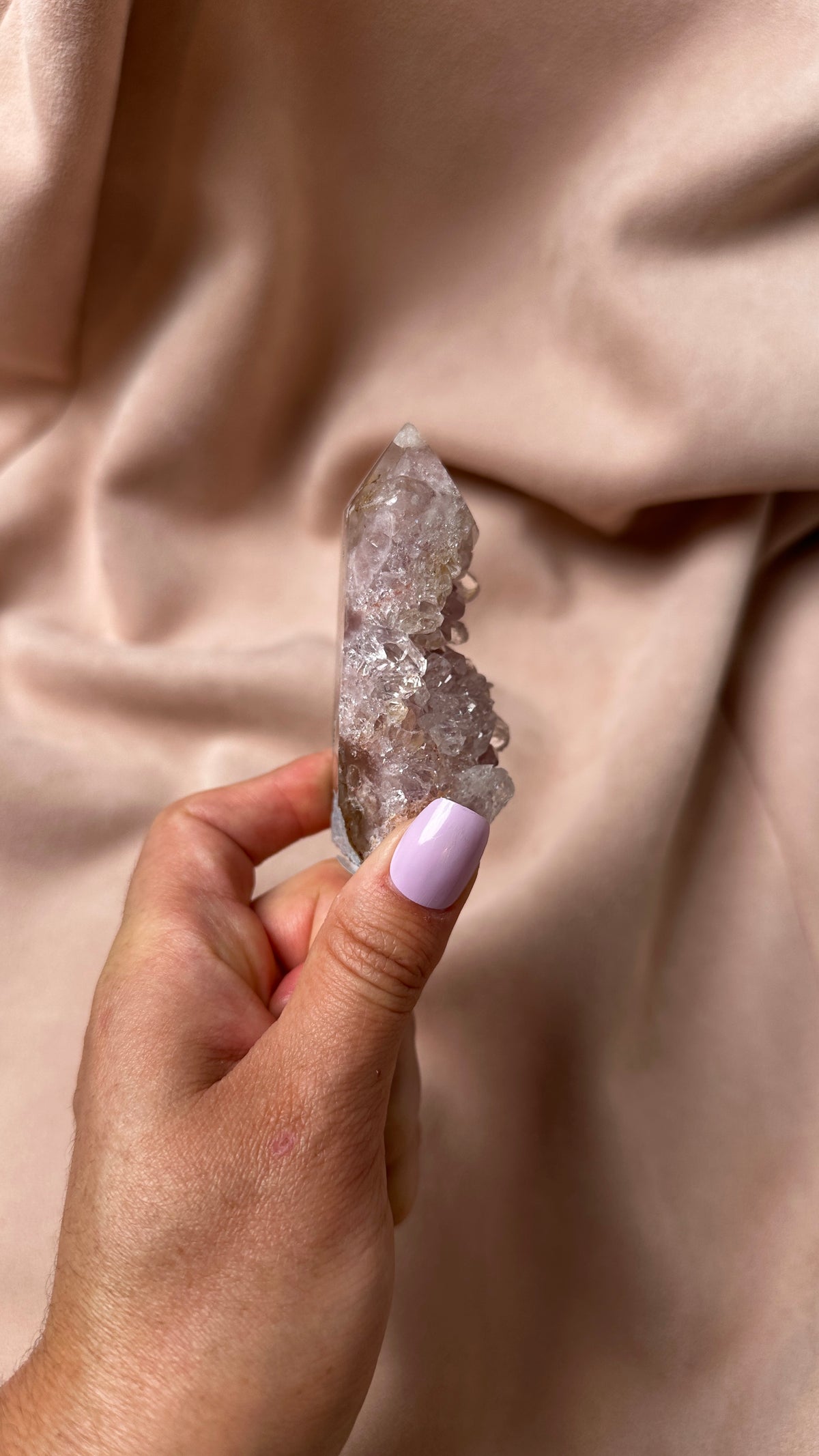 Rainbow Flower Purple and Pink Flower Agate Tower Amethyst (T)